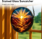 Stained Glass Window Hanging，Canyon Sunrise Landscape 11.8in Sun Catchers Indoor Window, Home Decor Inside and Outside the Cottage, Gifts for Women - Image 2