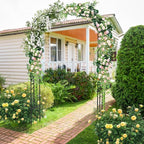 LDAILY Moccha Garden Arch Arbor Trellis, 95" Sturdy Metal Arbor with PE-Coated Steel Tubes, Spiral Rods Design, Outdoor Archway for Climbing Plants, Garden Arch for Wedding - Image 3