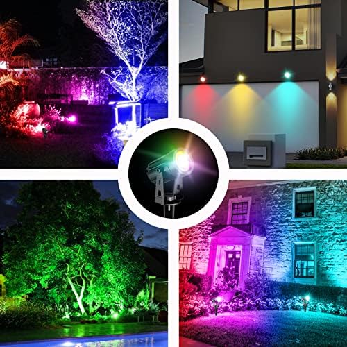 T-SUN 4-in-1 Color Changing Solar Spot Lights Outdoor,RGB Solar Spotlights - Image 7
