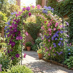 DoCred 87''H x 75''L Garden Arch Trellis, Metal Trellis for Climbing Plants - Image 2