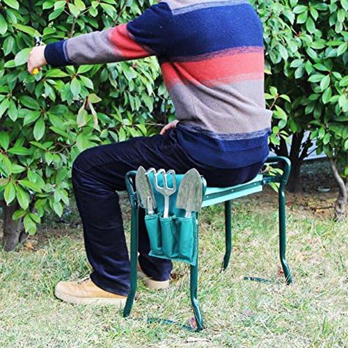 LiteXim Foldable Kneeler Garden Seat Portable Stool with EVA Kneeling Pad and Bonus Tool Pouch - Image 2