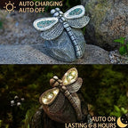 Rezpuao Garden Statue Dragonfly,Solar Dragonfly Decor for Outdoor,Resin Dragonflies Figurine with Solar Light for Patio,Balcony,Yard,Lawn Ornament,Perfect Garden Gift - Image 4