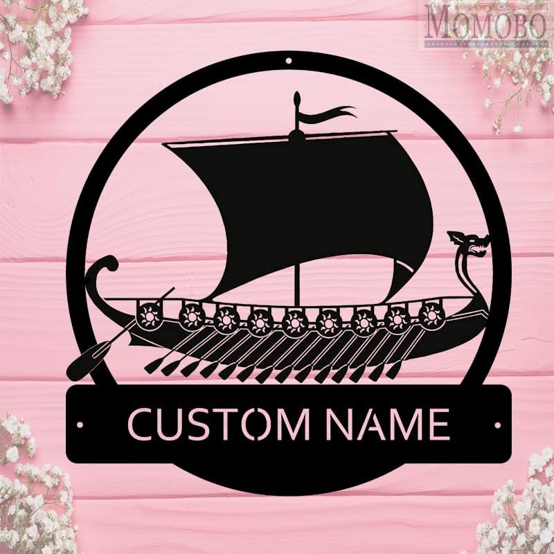 Viking Ship Custom Name Sign Metal Wall Art Personalized Last Name Plaque Outdoor Metal Wall Art Personalized Gift for Wedding/Housewarming - Image 6