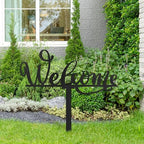 Metal Welcome Sign Garden Stake Decorative, Elegant Script Design Gifts Silhouette Statues for Yard Art, Outside, Patio, Outdoor Decor, Garden Decorations, Lawn Ornaments - 12" Black - Image 4