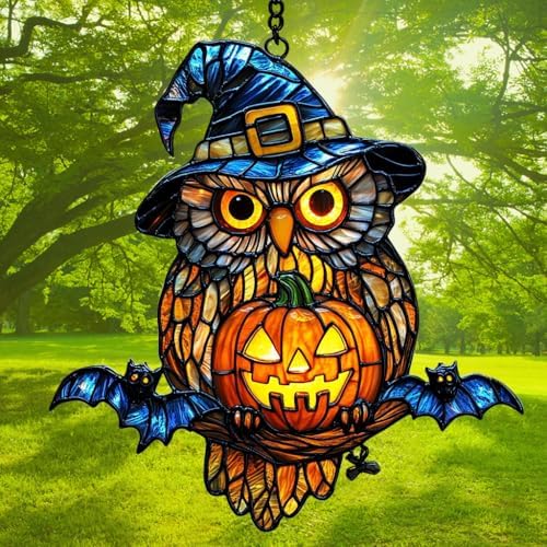 Owl Witch Mosaic Effect Acrylic Suncatcher - Image 3