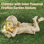 Statue Garden Decor for Outside: Solar Garden Statues Outdoor Decorations for Patio Cherub Christmas Yard Porch Home Lawn, Ornament Gifts - Image 5