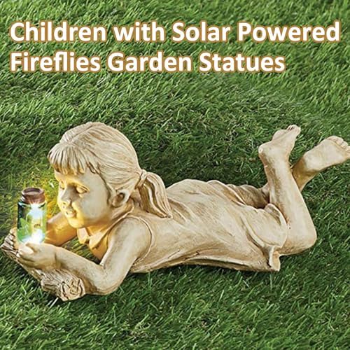Statue Garden Decor for Outside: Solar Garden Statues Outdoor Decorations for Patio Cherub Christmas Yard Porch Home Lawn, Ornament Gifts - Image 5