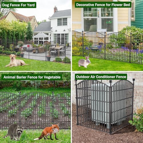 10 Panel No Dig Decorative Garden Fence with Gate 32"H x 23.6'L Dog Barrier - Image 6