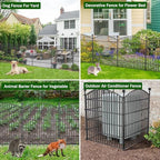 15 Panel No Dig Decorative Garden Fence with Gate 32"H x 35.4'L Dog Barrier - Image 6