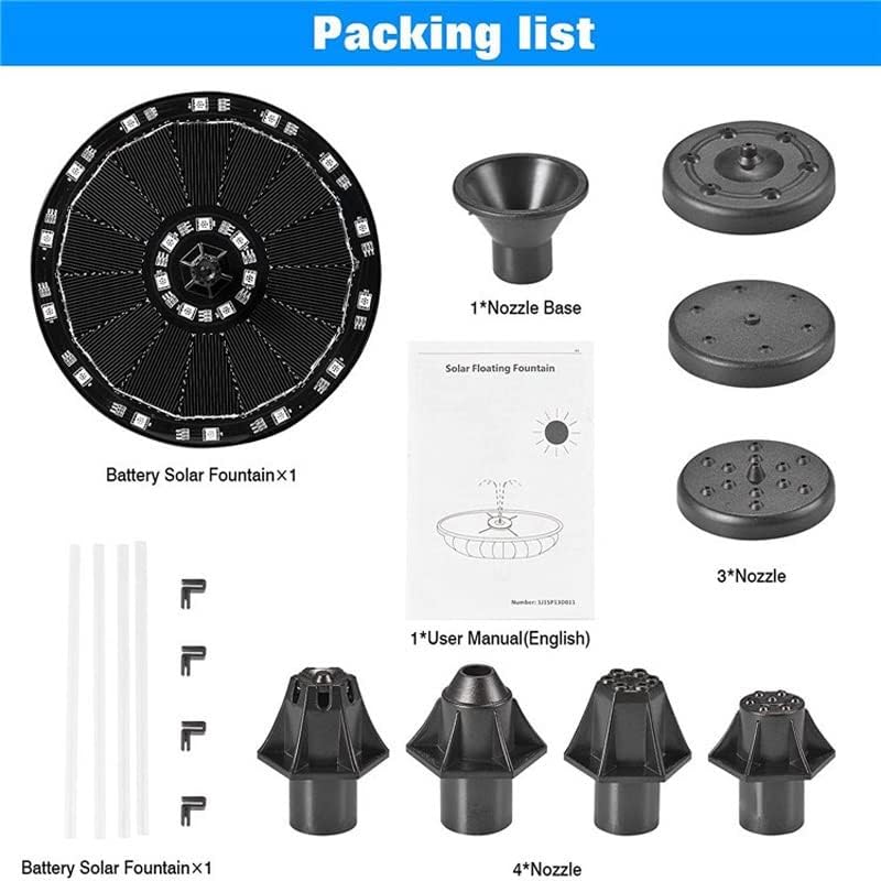 Submersible Sump Pump Floating Solar Fountain Colorful Led Light Garden Fountain Water Pump Garden Decoration Transfer Pump (Color : 6 Led Light) - Image 7