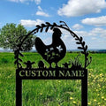 Custom Hen Garden Stake - Personalized Name Plaque Sign,Chicken Coop Sign，Custom Metal Yard Art for Outdoor Decor, Rustproof Lawn Ornament, Farmhouse Insert Sign for Garden & Patio by Custom