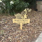 Custom Garden Gnome Monogram Metal Yard Sign – Personalized Outdoor Decor with Gnome & Wheelbarrow – Custom Name House Sign, Cute Garden Art, Patio & Lawn Decoration - (Black, 19" x 26") - Image 3