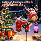 Solar Lights Outdoor Metal Reindeer Christmas Decorations Garden Stakes - Image 4