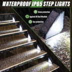 JSOT Solar Step Lights Suitable for Garden Patio Stair Decor Cool White-10P - Image 4