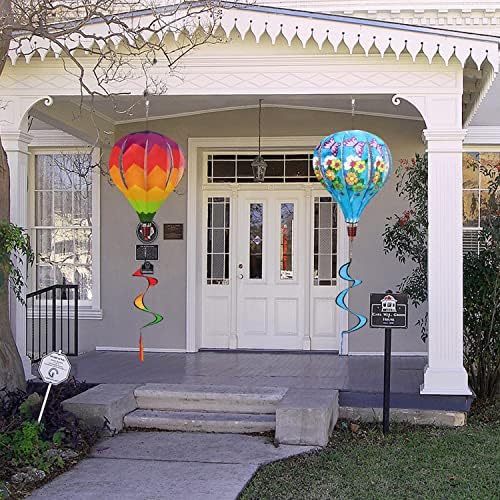 Giant Rainbow Butterfly Hot Air Balloon Garden Wind Spinners Large Pinwheels Lawn Yard Catchers Ornaments Windmills Outdoor Hanging Decor Whirligigs Wind Hanging Windsock 2Pack - Image 5