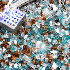 NUPICK 20 Pound Fire Glass, 1/4 Inch Reflective Fire Pit Glass by CreateAmazingChoice