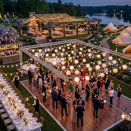 Afirst White String Lights 100FT Outdoor Patio Lights with 105 Globe Bulbs Waterproof Hanging Light for Backyard Party Wedding Lighting - Image 6