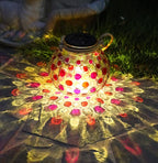 yuans Solar Table Light, Solar Mosaic Lights Color Changing Solar Glass Ball Garden Lights Waterproof Solar Night Lights Table Lamps (Red Point, 2 Pack) by Unknown