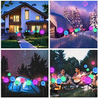Solar Garden Lights Outdoor, Upgraded Globe Powered Garden Light, Multi-Color Changing LED Solar Stake Lights for Patio Backyard Pathway Party Decoration (Stainless Steel, 2 Pack) - Image 2