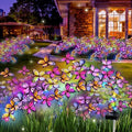 Solar Garden Lights Outdoor, Waterproof Solar Butterfly Lights 4 Pack Willow Vine Light with 80 LED 33 Butterfly Colorful Lighting for Garden Yard Lawn Outdoor Decor, Gift for Mom Women Mother's Day by MRHEPHAESTUS