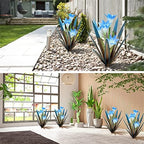 Homight Metal Agave Plants Outdoor Decor Mexican Yard Art Plants Garden Decor for Outside Metal Art Flowers Gifts for Butterflies Bees Birds for Gifts (2 Big&Lily) - Image 5