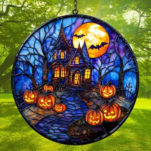 Gothic Halloween Spooky Castle Acrylic Suncatcher - Image 3