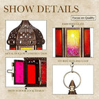 Retisee 12 Pcs Hanging Moroccan Lantern Hexagon Decorative Moroccan Candle Lantern Holders Hanging Candle Holder Indoor Outdoor for Patio Weddings Christmas Decoration - Image 3