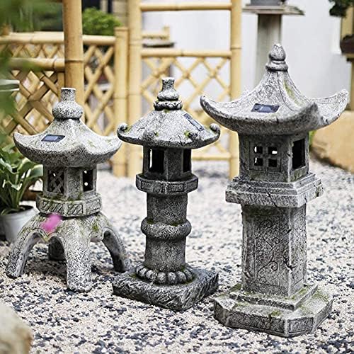 Garden Statue Animal Sculpture Outdoor Decor Gift Pagoda Stupa Garden Lantern Ornaments Japanese Style Asian Decor Outdoor Statues Patio Yard Front Porch Collectibles(C,33x33x80cm) - Image 4