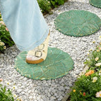Sungmor Vintage Cast Iron Lotus Stepping Stone,Vintage Green - Image 4