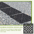 Pangda 8 Pcs Rubber Stepping Stones Outdoor, Black, Cross - Image 4