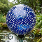 Sunnydaze 10" Mosaic Glass Gazing Ball for Garden, Globe for Outdoor Decor - Image 5
