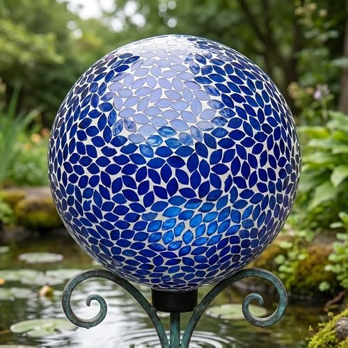 Sunnydaze 10" Mosaic Glass Gazing Ball for Garden, Globe for Outdoor Decor - Image 5