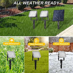 Solar Spot Lights Outdoor, 20 LED IP65 Waterproof Landscape Lighting, Dusk-to-Dawn 3000K Warm White Solar Outdoor Lights for Yard Garden Driveway Porch Walkway, 2-in-1 - Image 6