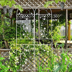Sungmor Metal Trellises for Climbing Plants, Overall 20 Inch Width & 82.5 Inch Tall, 2PC White Pack, Decorative Retro Style Trellis Fence Panels, Garden Plant Support, Flower Rose Climbing Rack - Image 3