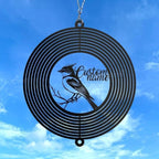 Personalized Bluebird Metal Wind Spinner, Custom Bird Hanging Yard Art, Nature Inspired Outdoor Decor (Bluebird Garden Wind Spinner) - Image 2
