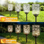 ODEETRONIC Solar Garden Lights, 4 Pack Solar Pathway Lights with Butterfly Frog Hummingbird Owl Pattern, Outdoor Landscape Lighting, Waterproof Acrylic Garden Stake Light for Yard Walkway, Warm White - Image 3