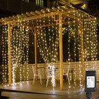 Lepro Lighting Ever Bundle - 306 LED Curtain Lights & 25 ft Solar Outdoor String Lights, Patio String Lights for Porch, Backyard, Deck, Garden, Gazebo, Pergola - Image 2