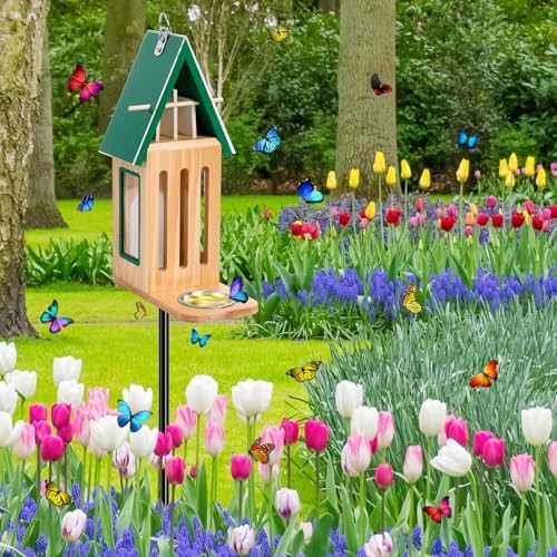 New Upgraded Butterfly House and Feeder for Outside Wooden Butterfly House - Image 4