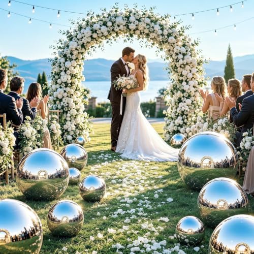 16 In Gazing Ball, Diameter Polished Reflective Smooth Garden Sphere - Image 7