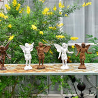 Sungmor Cast Iron Angel Statue Garden Fairy Figurines, 2 Pack Rustic Rust - Image 6