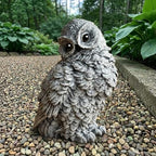OLOMA Concrete Owl Garden Statue Handmade Cement Hooter Sculpture Outdoor Night Bird Garden Figurine Lawn Ornament Patio Porch Decor Flower Bed Accent Backyard Landscape Sculpture Owl Lover Gift by OLOMA