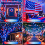 woohaha 4th of July Solar Outdoor String Lights,Red White Blue - Image 6