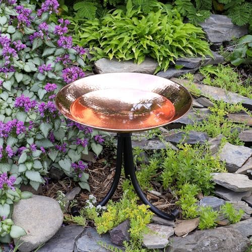 Achla Designs Polished Copper Birdbath- Tripod Stand - Image 3