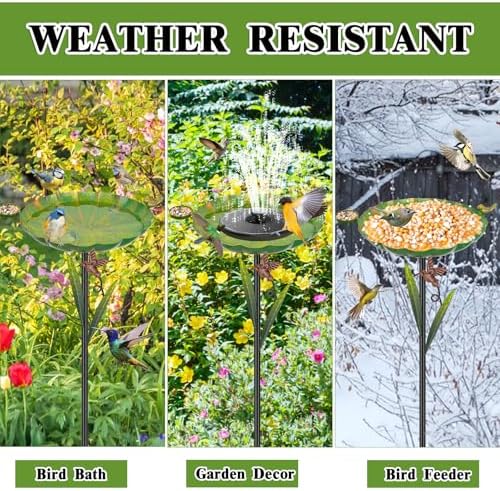 Metal Bird Bath for Outside,41.5" Freestanding Garden Birdbath Bowl - Image 5
