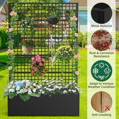 Metal Planter Box with Trellis 47" L x 16" W x 72" H - Image 2