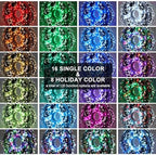164 FT 500 LED Halloween Lights Outdoor , Waterproof RGB String Lights with Remote Control& Timer Function, 24 Colors Changing Fairy Lights for Indoor Outdoor Room Wall Christmas Tree Party Decoration - Image 6