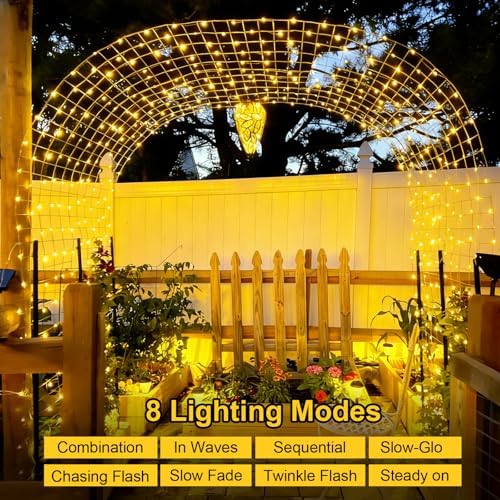 QITONG Solar Fairy Lights, 4 Pack Each 33ft 100 LED Warm White Christmas Light Outdoor Waterproof, 8 Modes Silver Wire Twinkle Mini Lights - Image 3