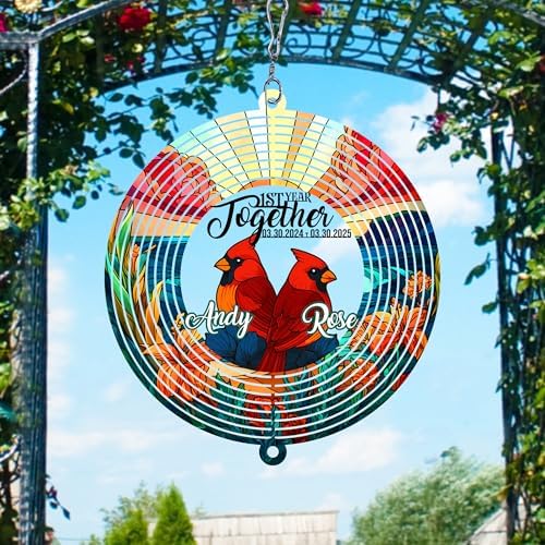 Personalized Dog Angel Paw Wind Spinner Sublimation Memorial Custom Name Years Kinetic Ornament Laser Cut 3D Outdoor Indoor Garden Yard Gifts (Cardinal) by Handmadetneonsign