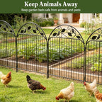 Decorative Garden Fence 32in x 22.5ft, 10 Pack Sturdy Metal Garden Border Fence, Rustproof Powder Coating, No-Dig Installation with Triangular Stakes, Flexible Design for Flower Beds, Paths, Yards - Image 2