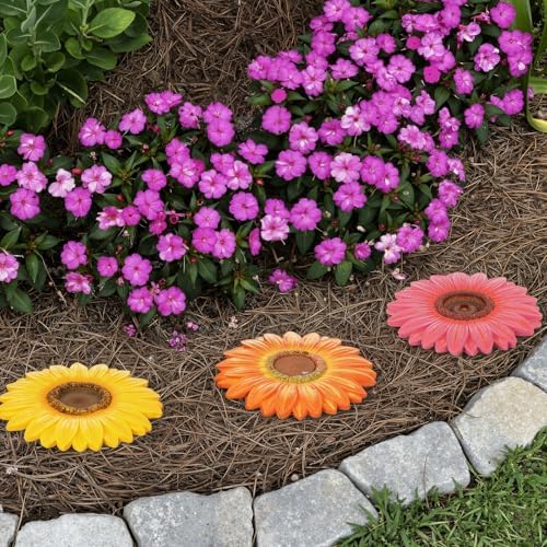 Landical 6 Pack Decorative Stepping Stones for Garden Outdoor, Sunflower - Image 5